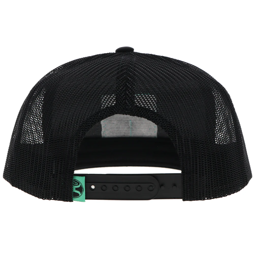 "Zia" Hat Black w/Turquoise/Pink Square Patch - Image 2